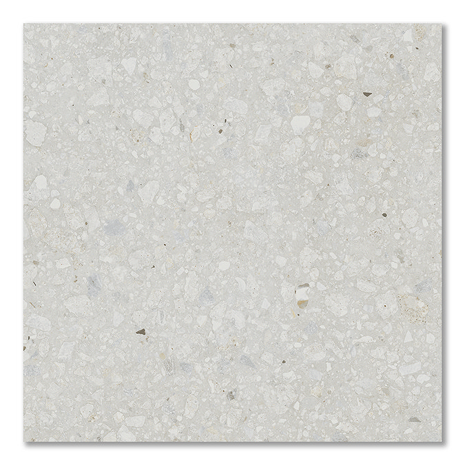 Brito White Terrazzo Effect Large Format Outdoor Floor Tiles - 1000 x 1000mm