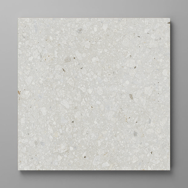 Brito White Terrazzo Effect Rectified Large Format Wall and Floor Tiles ...