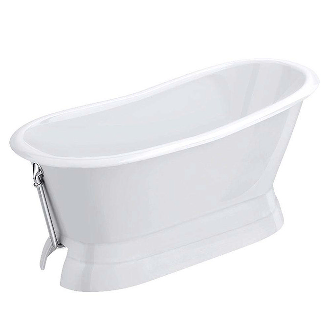 Brittany 1700 x 780mm Single Ended Roll Top Cast Iron Bateau Bath Profile Large Image