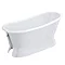 Brittany 1700 x 780mm Single Ended Roll Top Cast Iron Bateau Bath  Profile Large Image