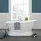 Brittany 1700 x 780mm Single Ended Roll Top Cast Iron Bateau Bath Large Image
