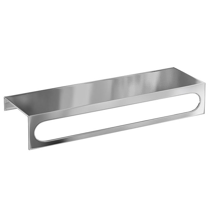 Britton Bathrooms - 35cm stainless steel shelf & towel rail - BR15 Large Image