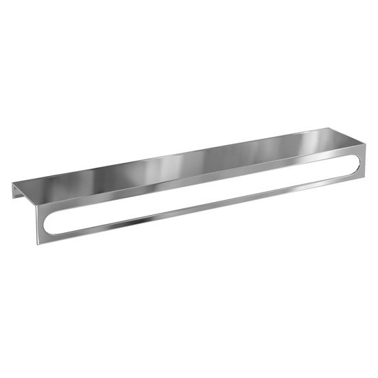 Britton Bathrooms - 55cm Stainless Steel Shelf with a Towel Rail Large Image