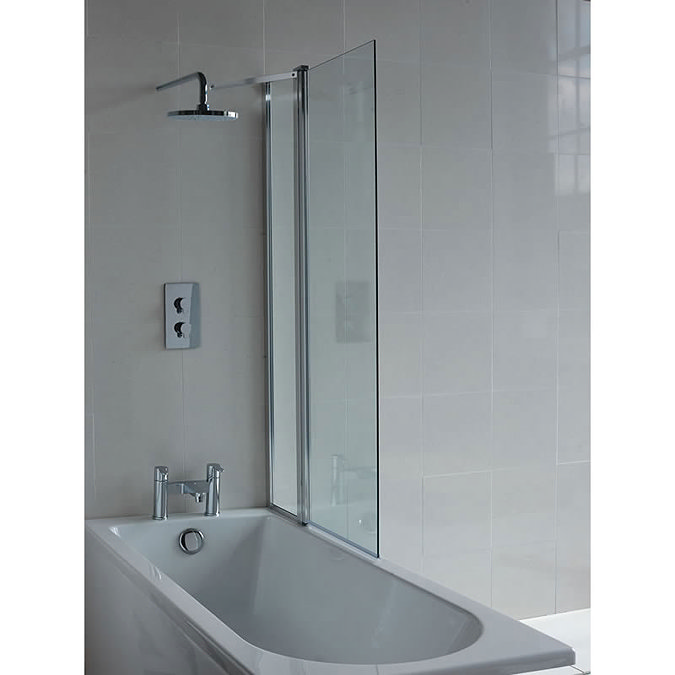 Britton Bathrooms - 850mm Bathscreen with Fixed Panel - BS2 Large Image