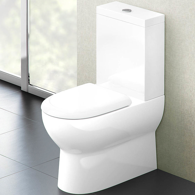 Britton Bathrooms - Compact Close Coupled Toilet & Soft Close Seat Standard Large Image