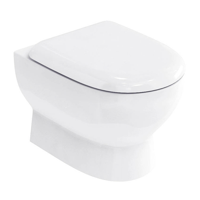 Britton Bathrooms - Compact Wall Hung WC with Soft Close Seat Large Image