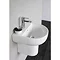 Britton Bathrooms - Compact Washbasin with Round Semi Pedestal - 3 Size Options  Feature Large Image