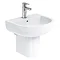 Britton Bathrooms - Compact Washbasin with Round Semi Pedestal - 3 Size Options Large Image