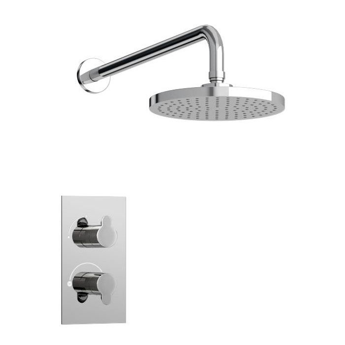 Britton Bathrooms - Concealed Thermostatic Valve with Round Fixed Head & Arm Large Image