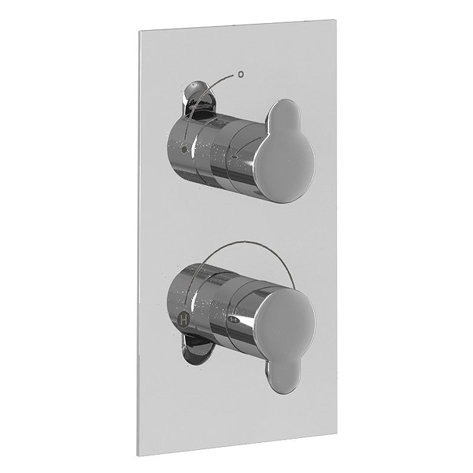 Britton Bathrooms - Concealed Thermostatic Valve with Square Fixed Head & Arm Profile Large Image