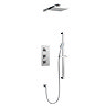 Britton Bathrooms - Concealed Triple Thermostatic Valve with Square Fixed Head and Slider Kit Large 