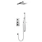 Britton Bathrooms - Concealed Triple Thermostatic Valve with Square Fixed Head and Slider Kit Large