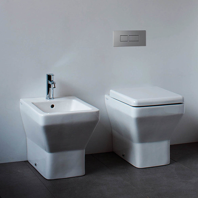 Britton Bathrooms - Cube S20 Back to Wall Bidet - 20.1953  Profile Large Image