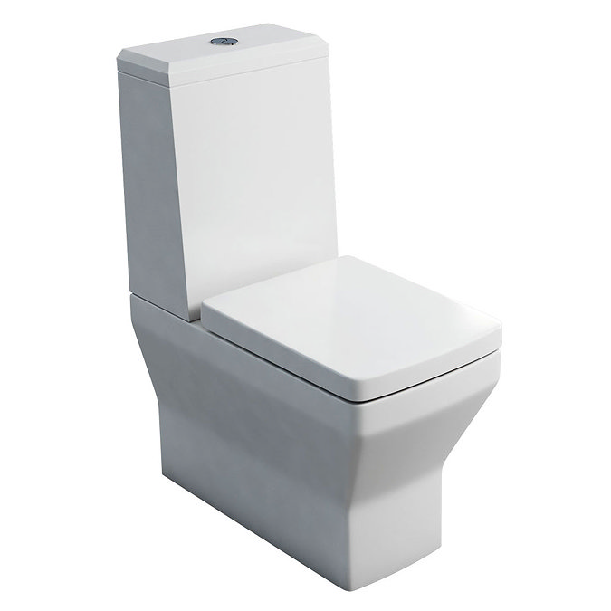 Britton Bathrooms - Cube S20 Close Coupled Toilet with Angled Lid Cistern & Soft Close Seat Large Im