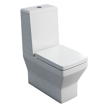 Britton Bathrooms - Cube S20 Close Coupled Toilet with Angled Lid Cistern & Soft Close Seat Profile 