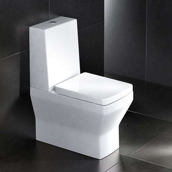 Britton Bathrooms - Cube S20 Close Coupled Toilet with One Piece Cistern & Soft Close Seat  In Bathroom Large Image