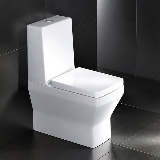 Britton Bathrooms - Cube S20 Close Coupled Toilet with One Piece Cistern & Soft Close Seat In Bathroom Large Image