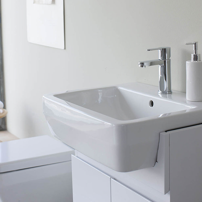 Britton Bathrooms - Cube S20 Semi Recessed basin 55cm - 20.1954 Feature Large Image