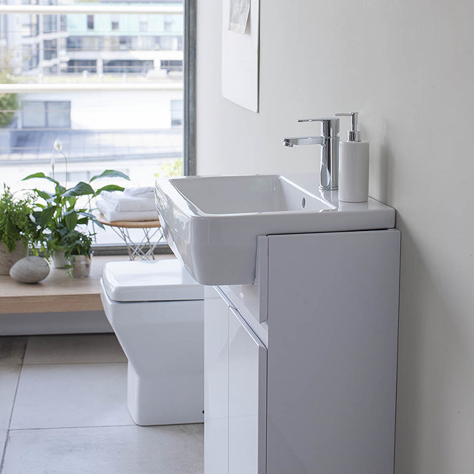 Britton Bathrooms - Cube S20 Semi Recessed basin 55cm - 20.1954 Standard Large Image