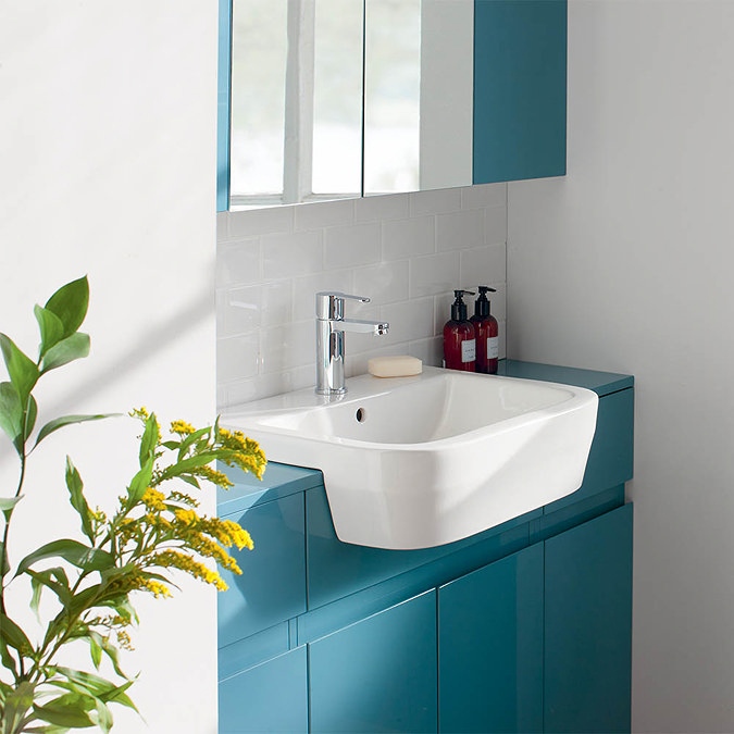 Britton Bathrooms - Cube S20 Semi Recessed basin 55cm - 20.1954 additional Large Image