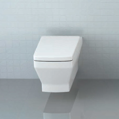 Britton Bathrooms - Cube S20 Wall Hung WC with Soft Close Seat  Feature Large Image