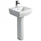 Britton Bathrooms - Cube S20 Washbasin with round full pedestal - 2 Size Options Large Image