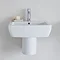 Britton Bathrooms - Cube S20 Washbasin with round semi pedestal - 2 Size Options Profile Large Image