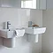 Britton Bathrooms - Cube S20 Washbasin with round semi pedestal - 2 Size Options  Feature Large Image