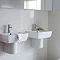 Britton Bathrooms - Cube S20 Washbasin with round semi pedestal - 2 Size Options Feature Large Image
