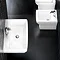 Britton Bathrooms - Cube S20 Washbasin with round semi pedestal - 2 Size Options  Standard Large Image