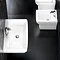 Britton Bathrooms - Cube S20 Washbasin with round semi pedestal - 2 Size Options Standard Large Image