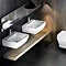 Britton Bathrooms - Cube S20 Washbasin with round semi pedestal - 2 Size Options  In Bathroom Large Image