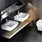 Britton Bathrooms - Cube S20 Washbasin with round semi pedestal - 2 Size Options In Bathroom Large Image