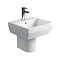 Britton Bathrooms - Cube S20 Washbasin with round semi pedestal - 2 Size Options Large Image