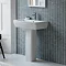 Britton Bathrooms - Cube S20 Washbasin with Square Full Pedestal - 2 Size Options  Standard Large Im