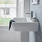 Britton Bathrooms - Cube S20 Washbasin with Square Full Pedestal - 2 Size Options  Feature Large Ima