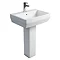 Britton Bathrooms - Cube S20 Washbasin with Square Full Pedestal - 2 Size Options Large Image