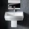 Britton Bathrooms - Cube S20 Washbasin with Square Semi Pedestal - 2 Size Options  Standard Large Im