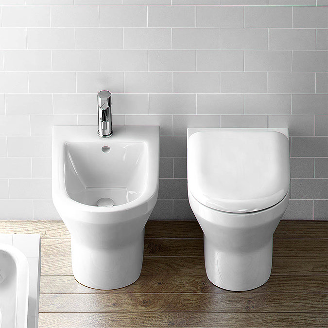 Britton Bathrooms - Curve Back to wall WC with soft close seat  additional Large Image