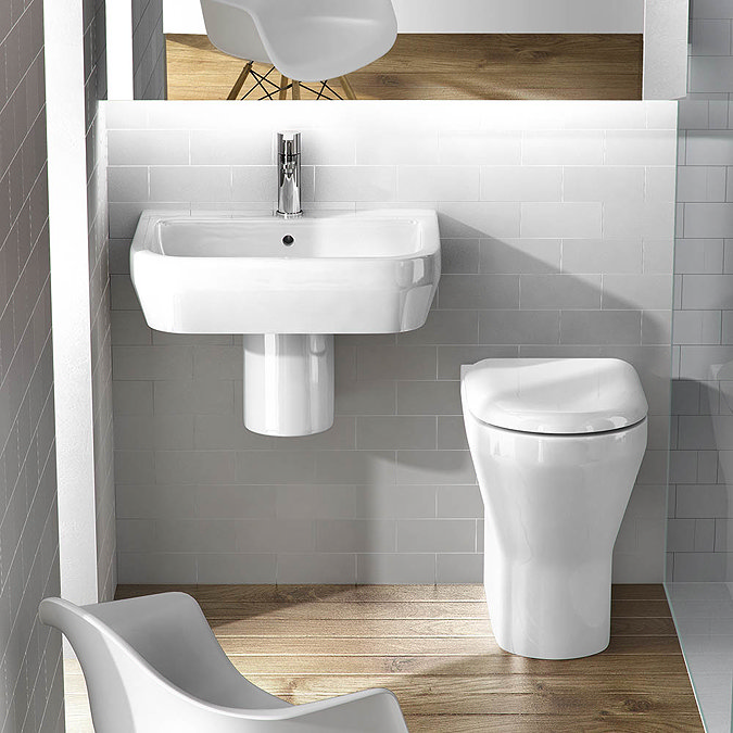 Britton Bathrooms - Curve Back to wall WC with soft close seat Newest Large Image