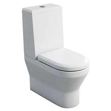 Britton Bathrooms - Curve S30 Close Coupled Toilet with Angled Lid Cistern & Soft Close Seat (Back t