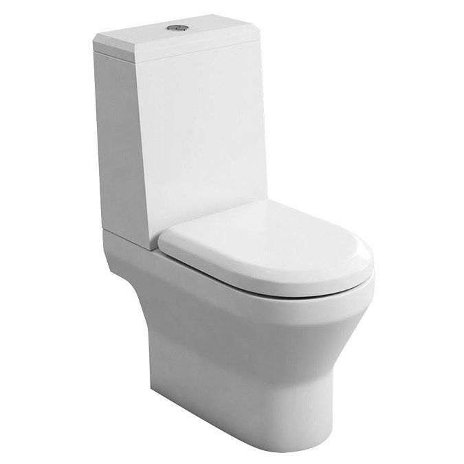 Britton Bathrooms - Curve S30 Close Coupled Toilet with Angled Lid Cistern & Soft Close Seat (Open B