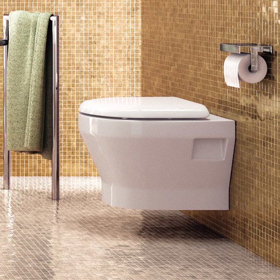Britton Bathrooms - Curve Wall hung WC with soft close seat Standard Large Image