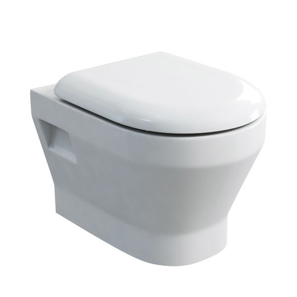 Britton Bathrooms - Curve Wall hung WC with soft close seat Large Image