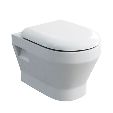 Britton Bathrooms - Curve Wall hung WC with soft close seat Profile Large Image