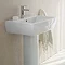 Britton Bathrooms - Curve Washbasin with round full pedestal - 2 Size Options  Standard Large Image