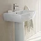 Britton Bathrooms - Curve Washbasin with round full pedestal - 2 Size Options Standard Large Image