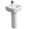 Britton Bathrooms - Curve Washbasin with round full pedestal - 2 Size Options Large Image