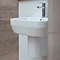 Britton Bathrooms - Curve Washbasin with round semi pedestal - 2 Size Options  additional Large Imag