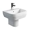 Britton Bathrooms - Curve Washbasin with round semi pedestal - 2 Size Options Large Image